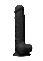 Черный фаллоимитатор realistic cock with scrotum