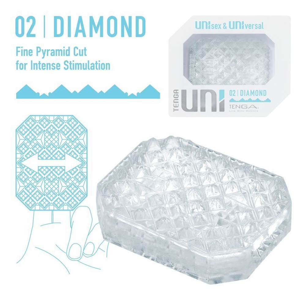 Прозрачный мастурбатор-стимулятор tenga uni diamond
