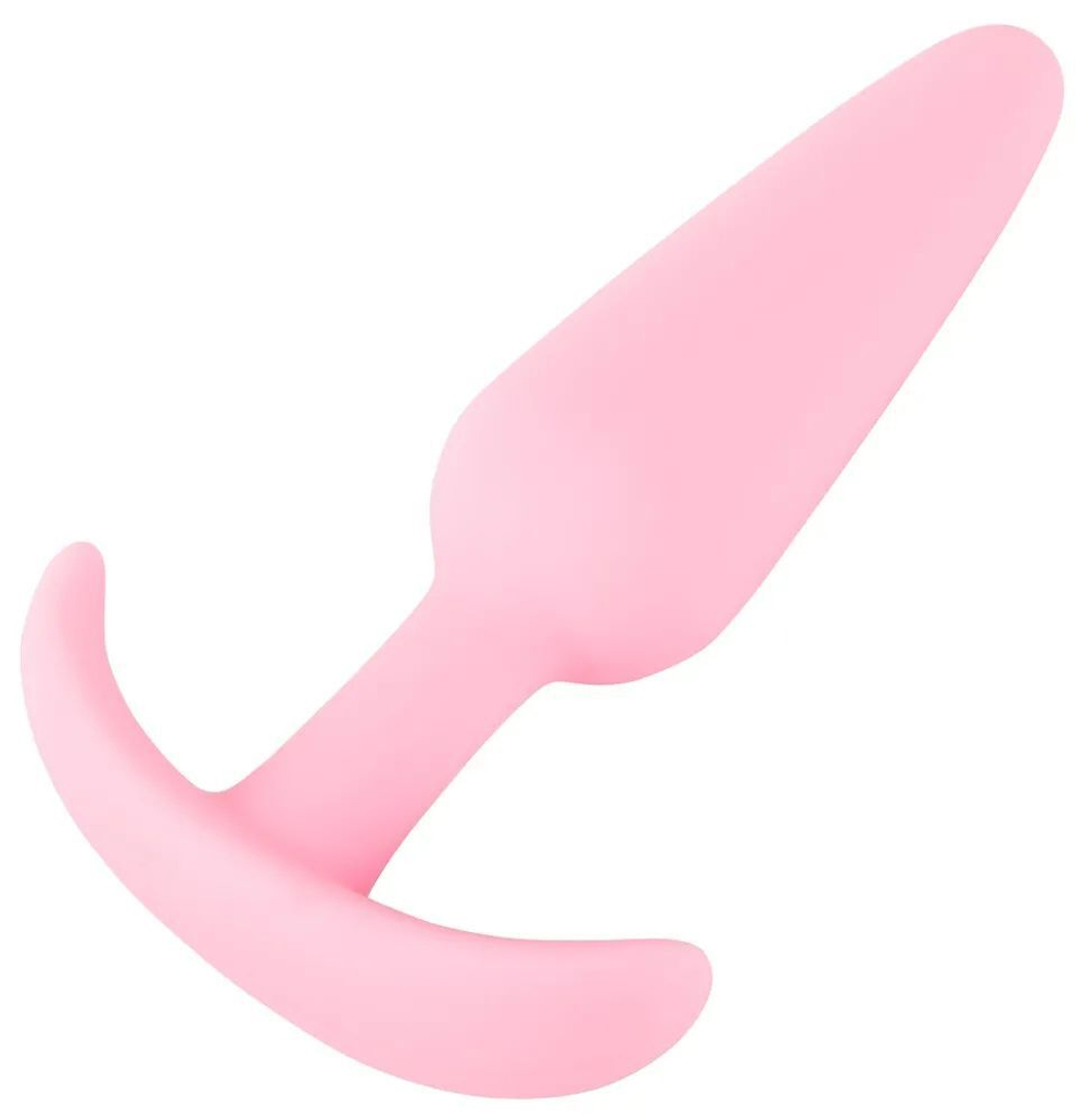 Розовая анальная втулка mini butt plug - 8,4 см.