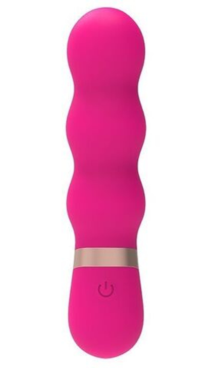 Розовый фигурный мини-вибратор Ripple Vibe - 11,9 см.