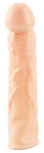 Телесная насадка-удлинитель silicone extension - 19 см.