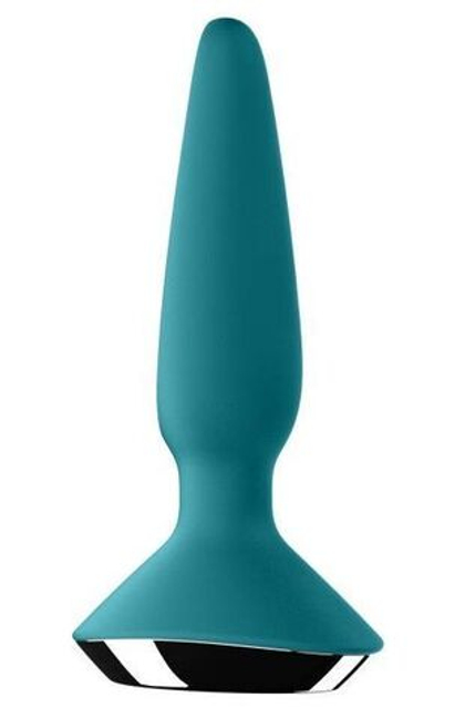 Бирюзовая анальная пробка с вибрацией Satisfyer Plug-ilicious 1 - 13,5 см.