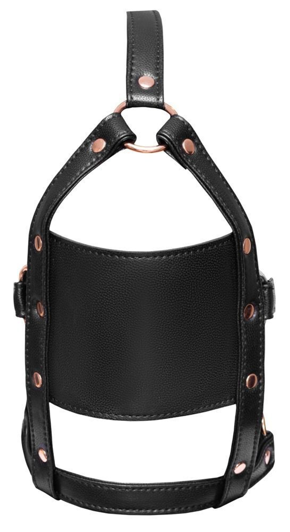 Черный намордник с кляпом-шаром head harness with a gag