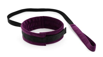 Фиолетово-черный ошейник my rules с поводком