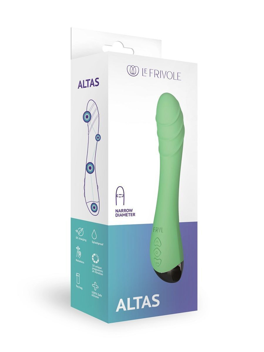 Изогнутый вибратор Altas - 21 см.
