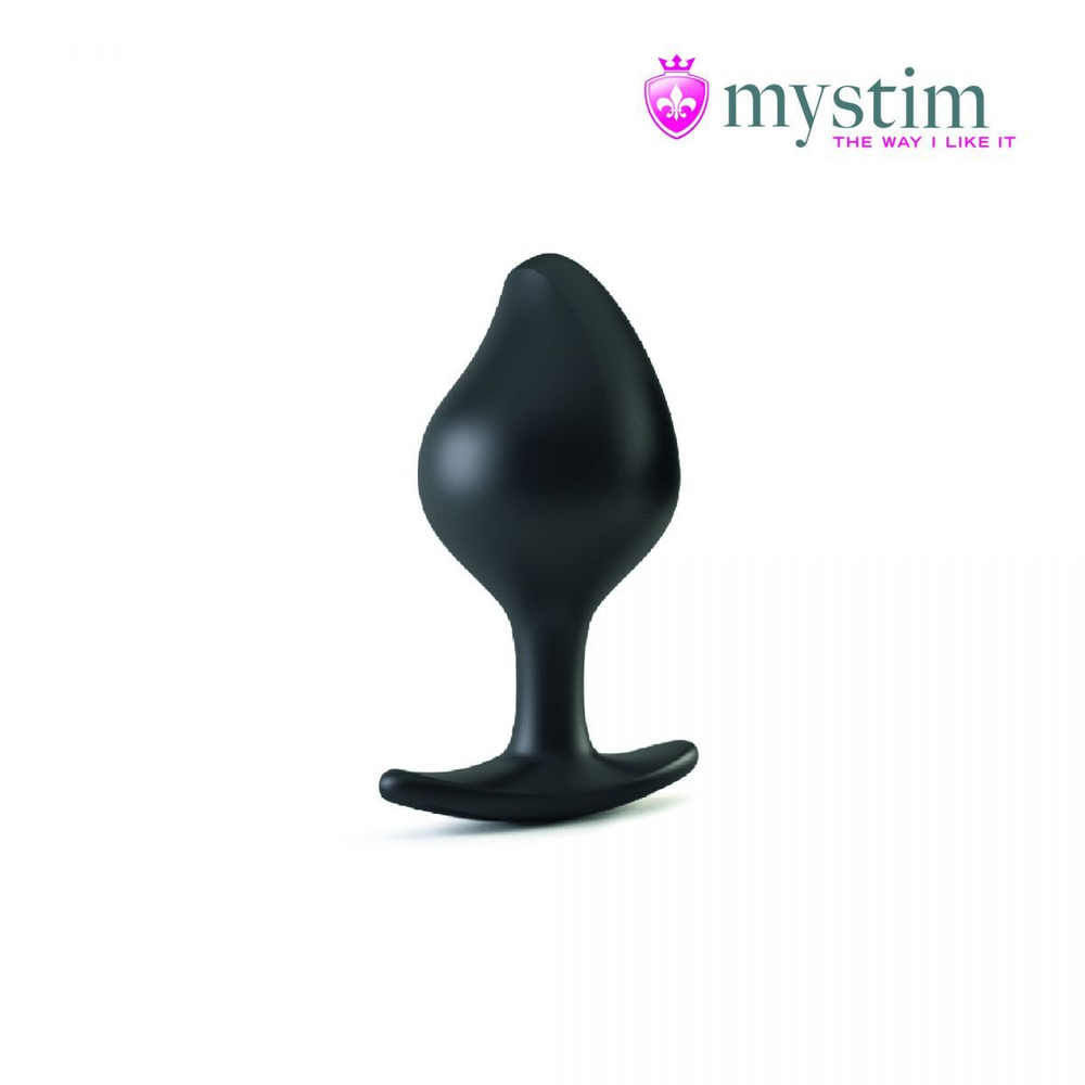 Черная пробка mystim rocking vibe s с возможностью подключения к электростимулятору - 9,7 см.