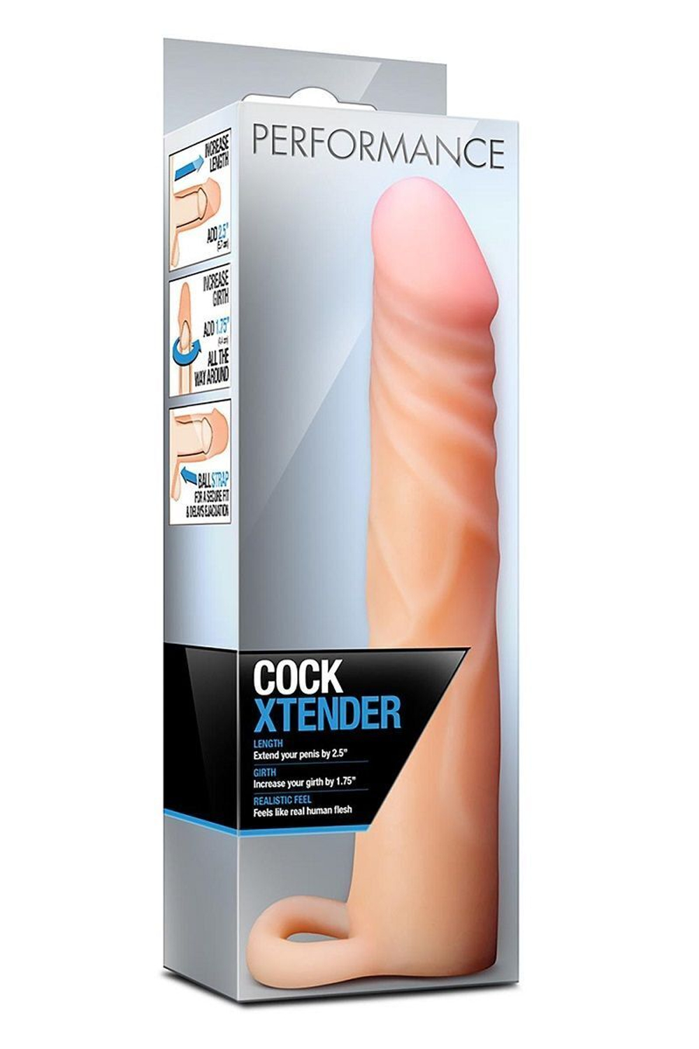 Телесная насадка на пенис cock xtender - 17,7 см.