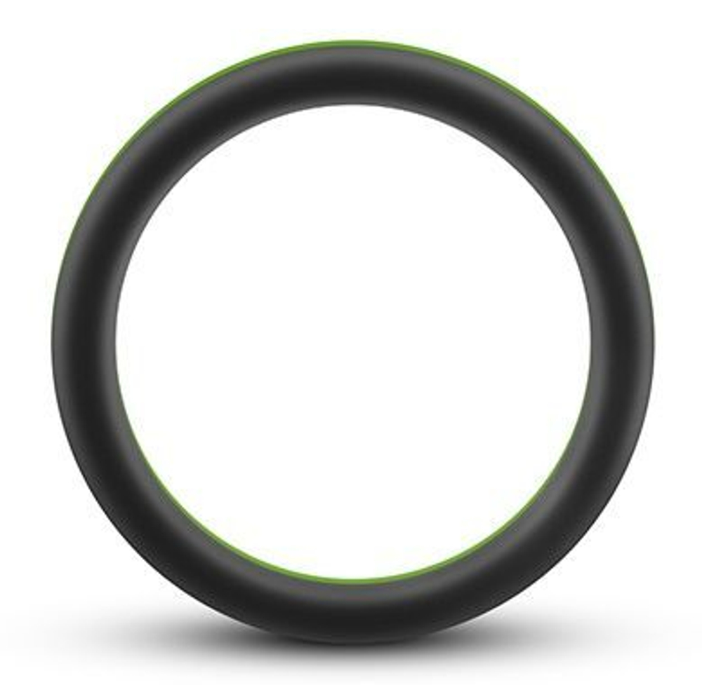 Черно-зеленое эрекционное кольцо silicone go pro cock ring