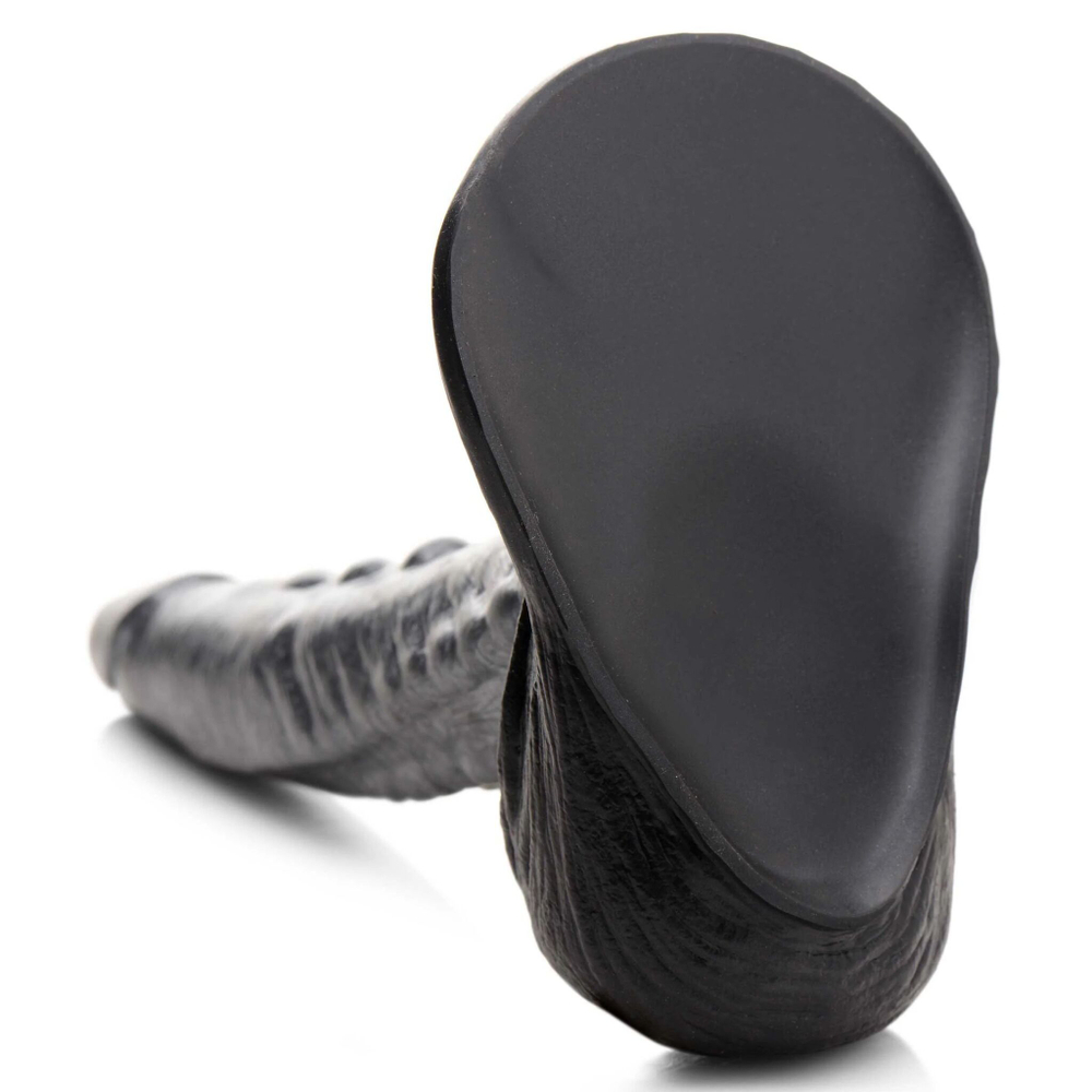 Серый фантазийный фаллоимитатор the gargoyle rock hard silicone dildo - 23,6 см.