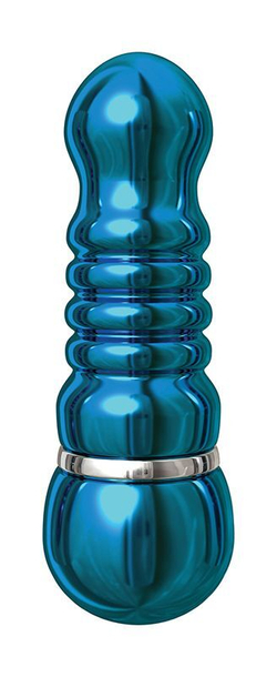 Голубой алюминиевый вибратор blue small - 7,5 см.