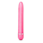 Розовый тонкий классический вибратор slimline vibe - 17,8 см.