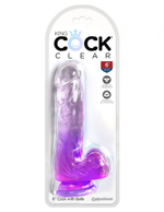 Фаллоимитатор king cock clear 6  cock with balls - 17,8 см.
