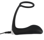 Черное эрекционное кольцо с анальной вибропробкой vibrating ring & plug