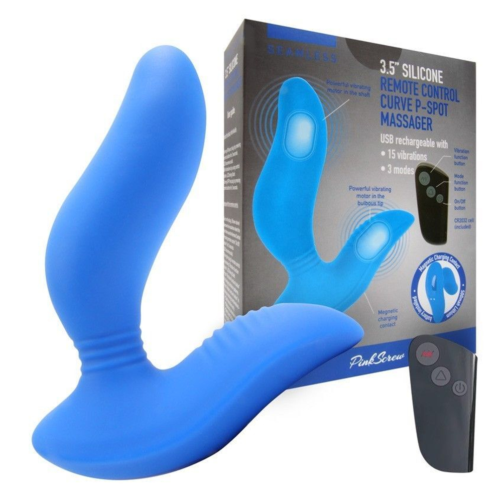 Вибромассажер простаты 3,5’’ remote control curve p-spot massager - 12 см.