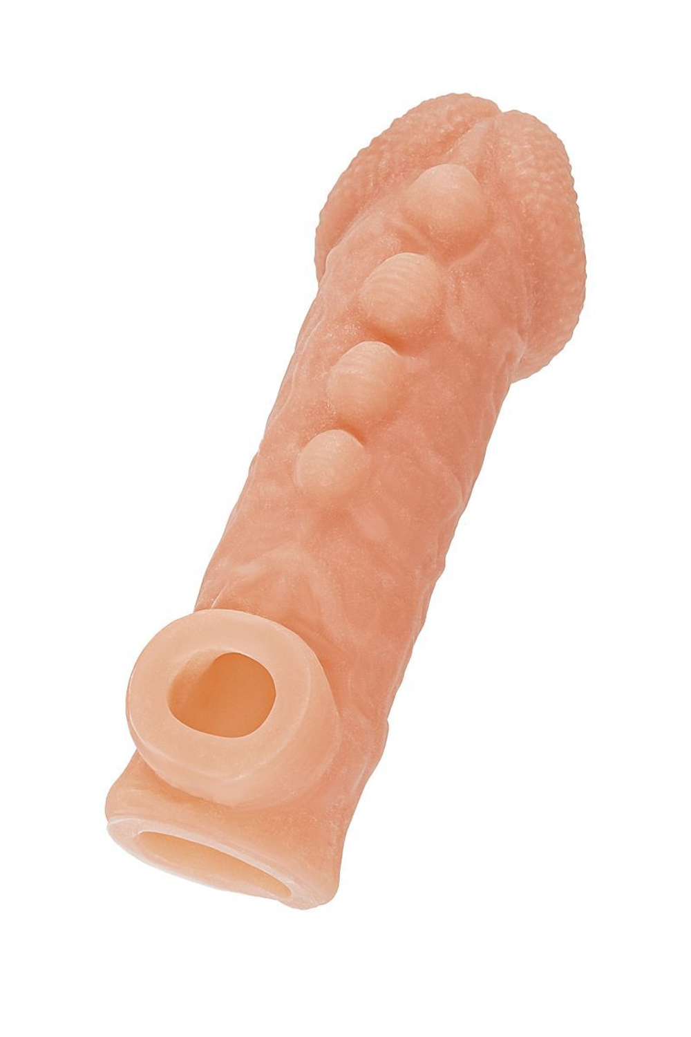 Телесная закрытая насадка с шишечками cock sleeve 008 size l - 17,6 см.