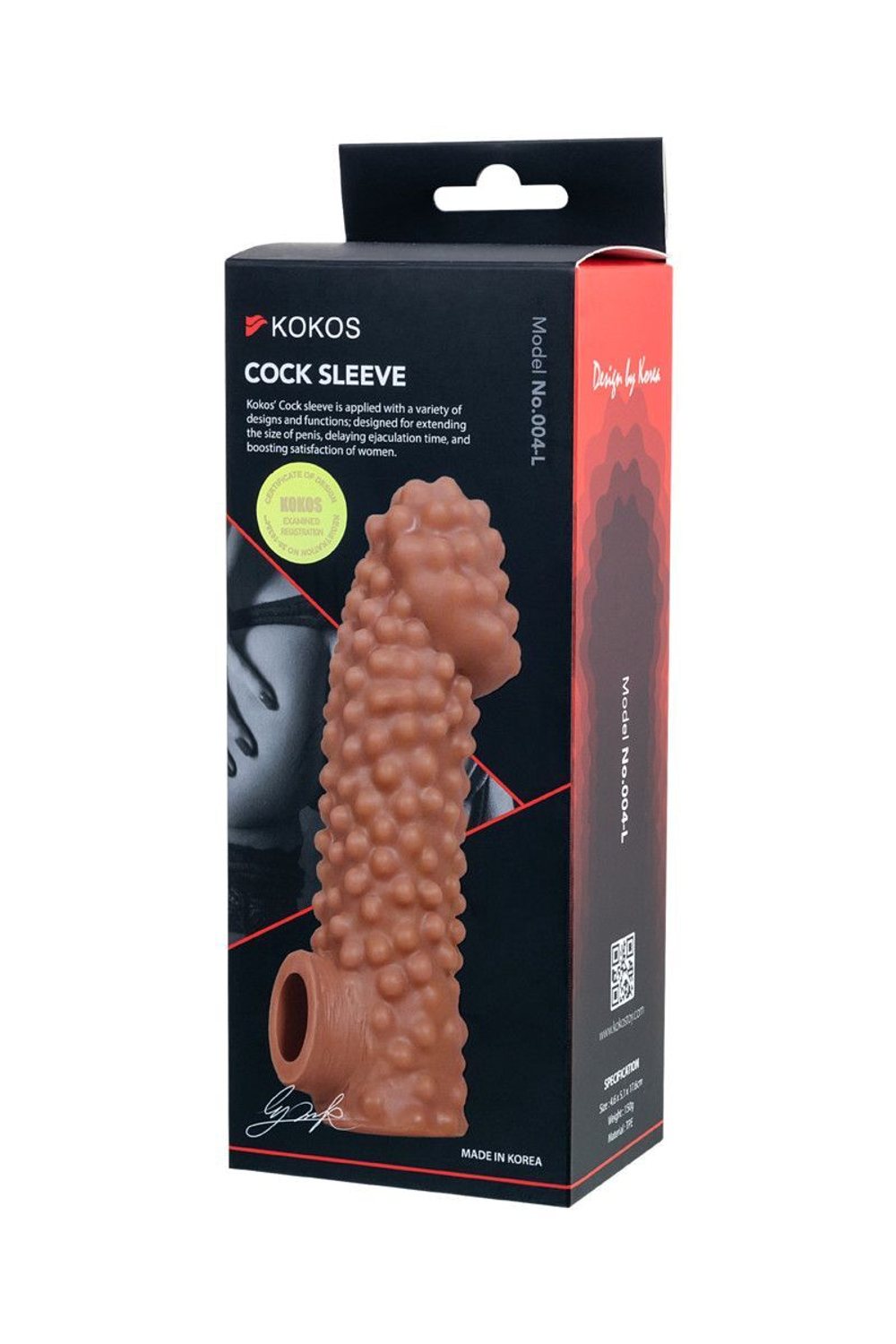 Насадка на фаллос с бугорками cock sleeve 004 size l - 17,6 см.