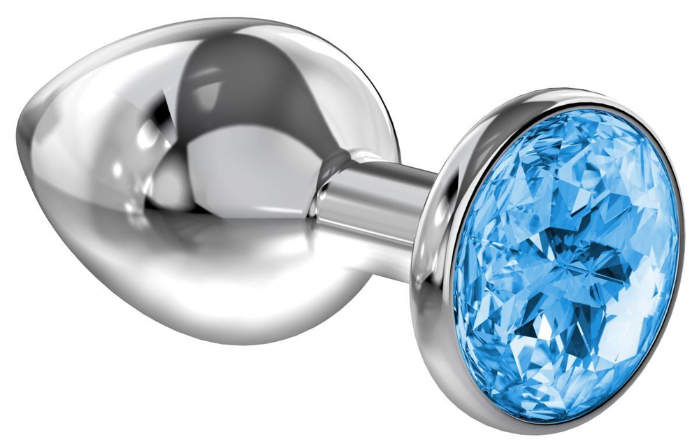 Металическая анальная пробка diamond sparkle с кристаллом