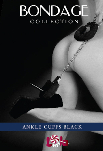 Чёрные меховые оковы на ноги bondage