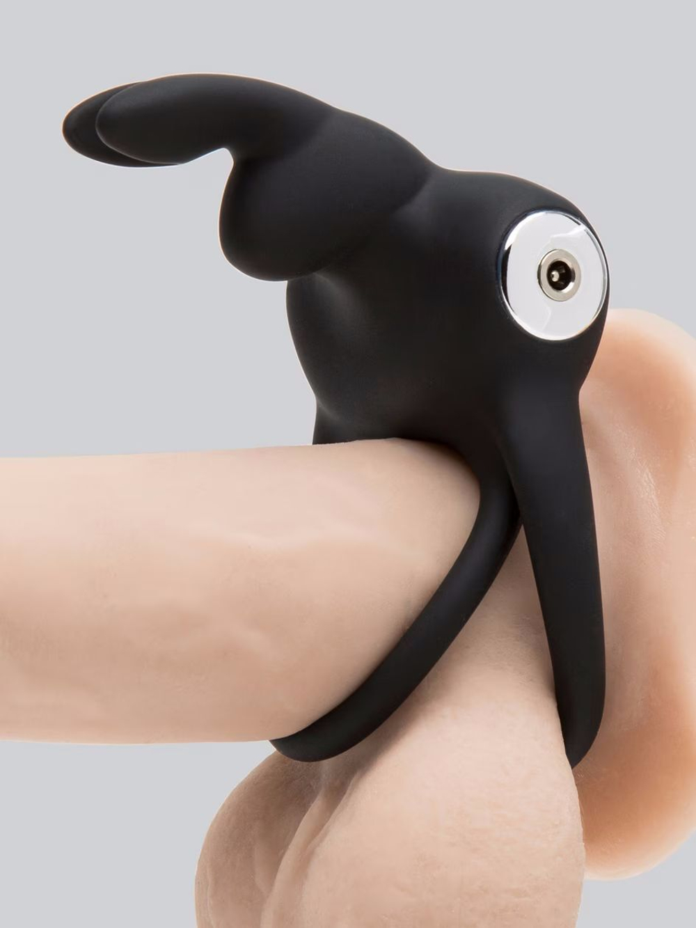 Черное эрекционное виброкольцо happy rabbit cock ring