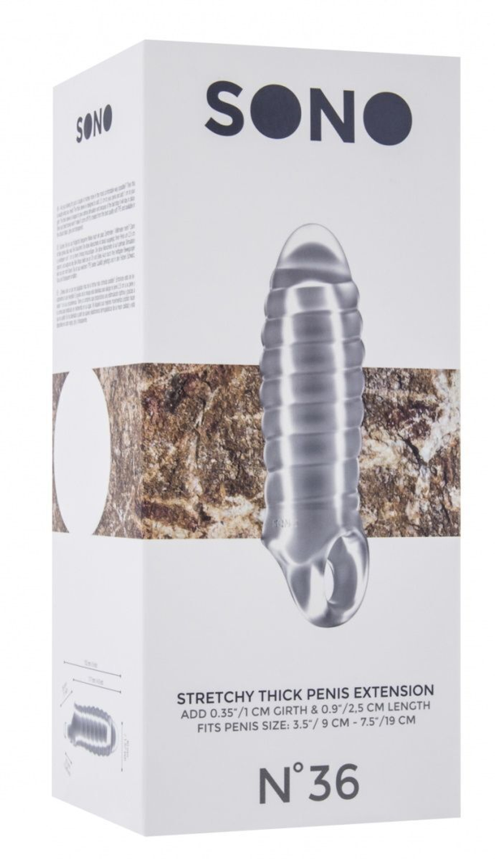 Прозрачная насадка на пенис закрытого типа n 36 stretchy thick penis extension - 15,2 см.