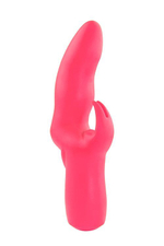 Розовый вибратор со стимулятором клитора mates fantasy recharge vibrator - 17 см.