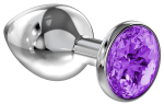 Металическая анальная пробка diamond sparkle с кристаллом