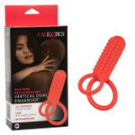 Красное эрекционное кольцо silicone rechargeable vertical dual enhancer