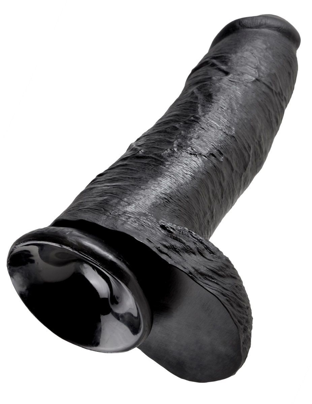 Чёрный фаллоимитатор-гигант 12  cock with balls - 30,5 см.