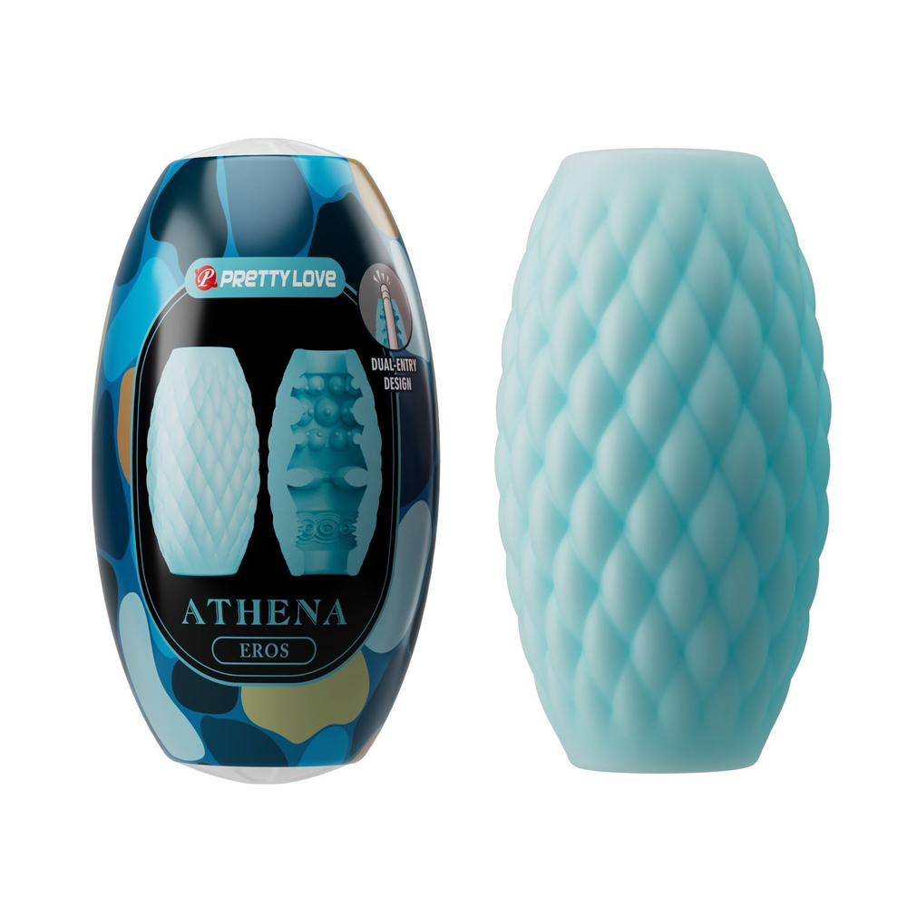 Мягкий голубой мастурбатор с фантазией Athena-X