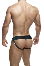 Черный мужской страпон dr. skin 6inch hollow strap on - 16 см.