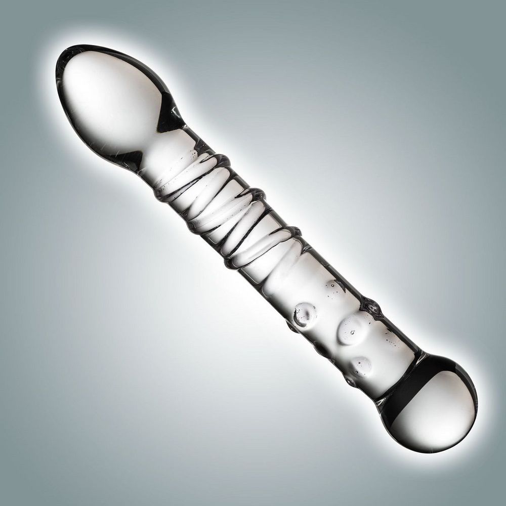 Изогнутый стеклянный фаллос G-Spot Glass Dildo - 17 см.