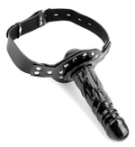 Чёрный кляп с фаллоимитатором deluxe ball gag with dildo