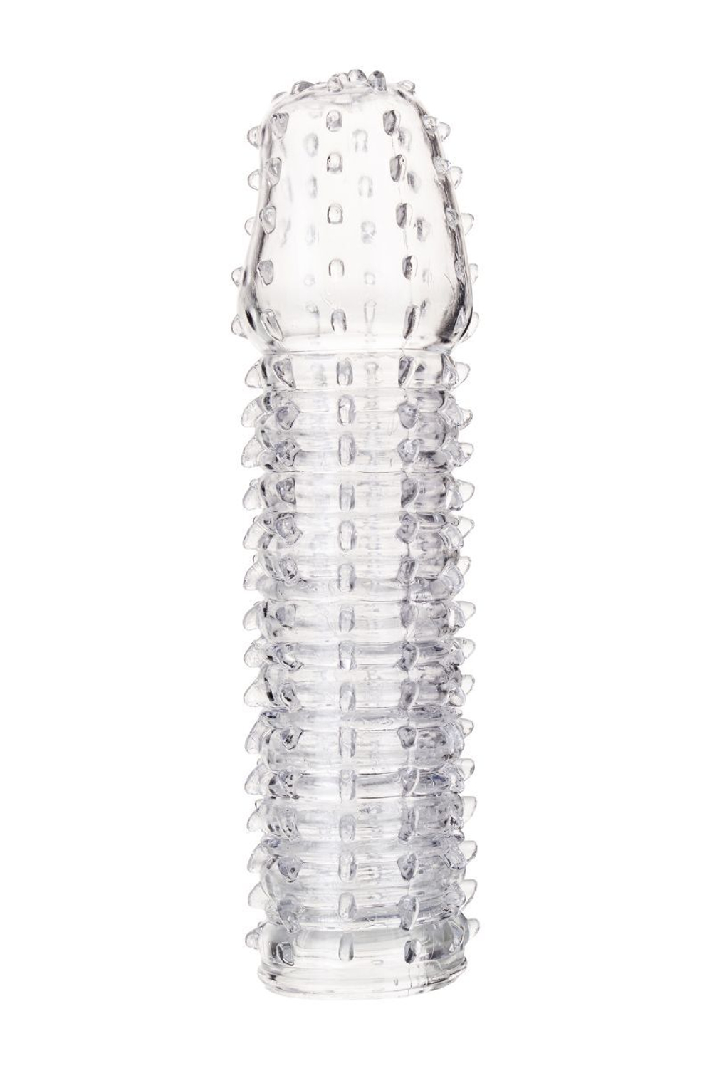 Прозрачная закрытая насадка на пенис toyfa a-toys - 15,2 см.