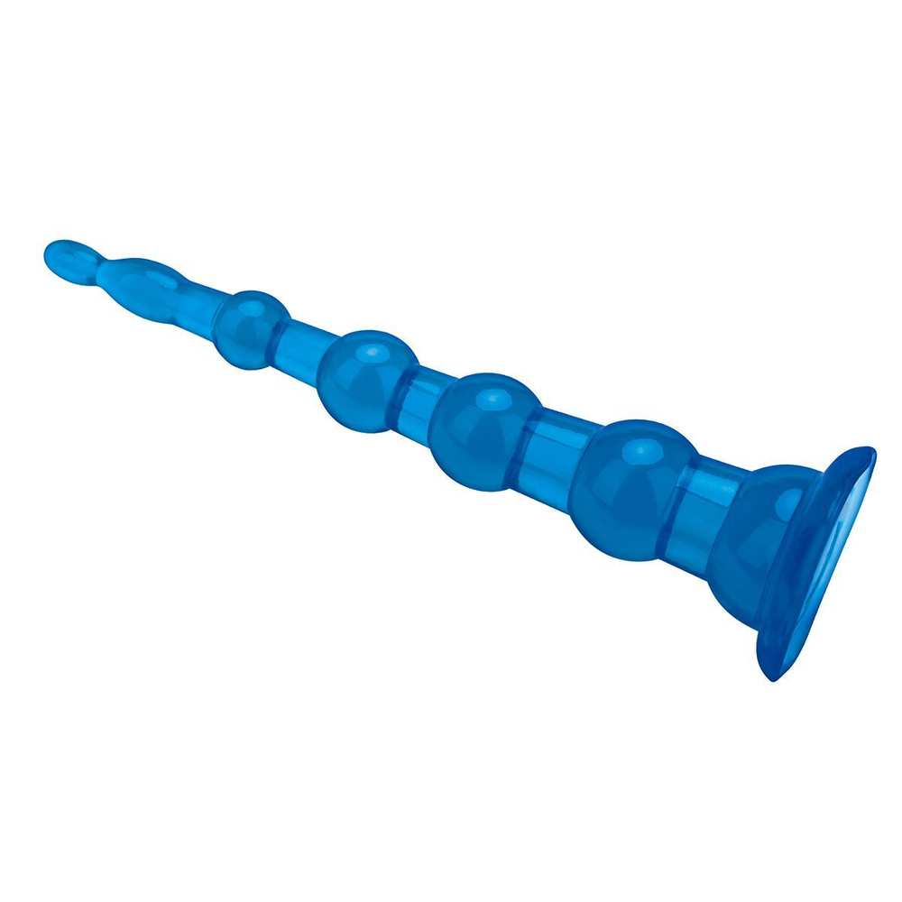 Голубая анальная елочка на присоске anal beads with suction base
