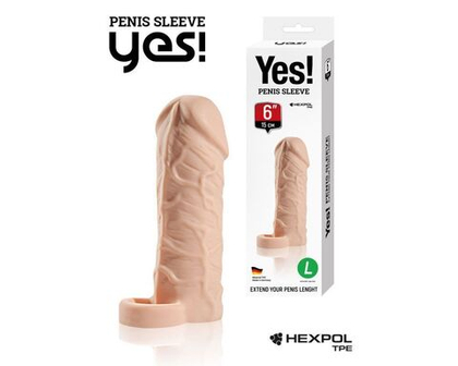 Телесная насадка-удлинитель со вставкой размера l - 15 см.