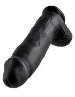 Чёрный фаллоимитатор-гигант 12  cock with balls - 30,5 см.