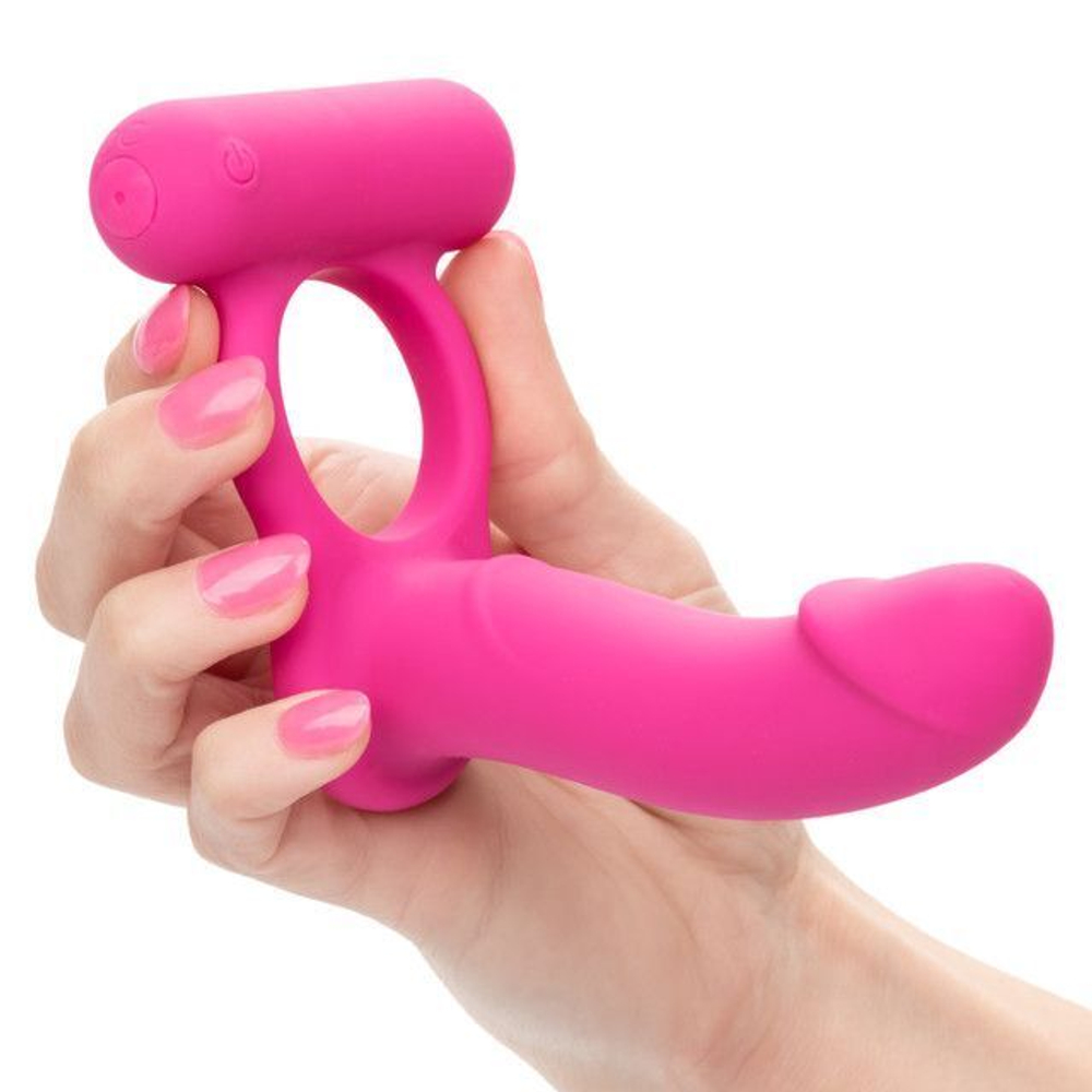 Розовая насадка для двойного проникновения silicone rechargeable double diver