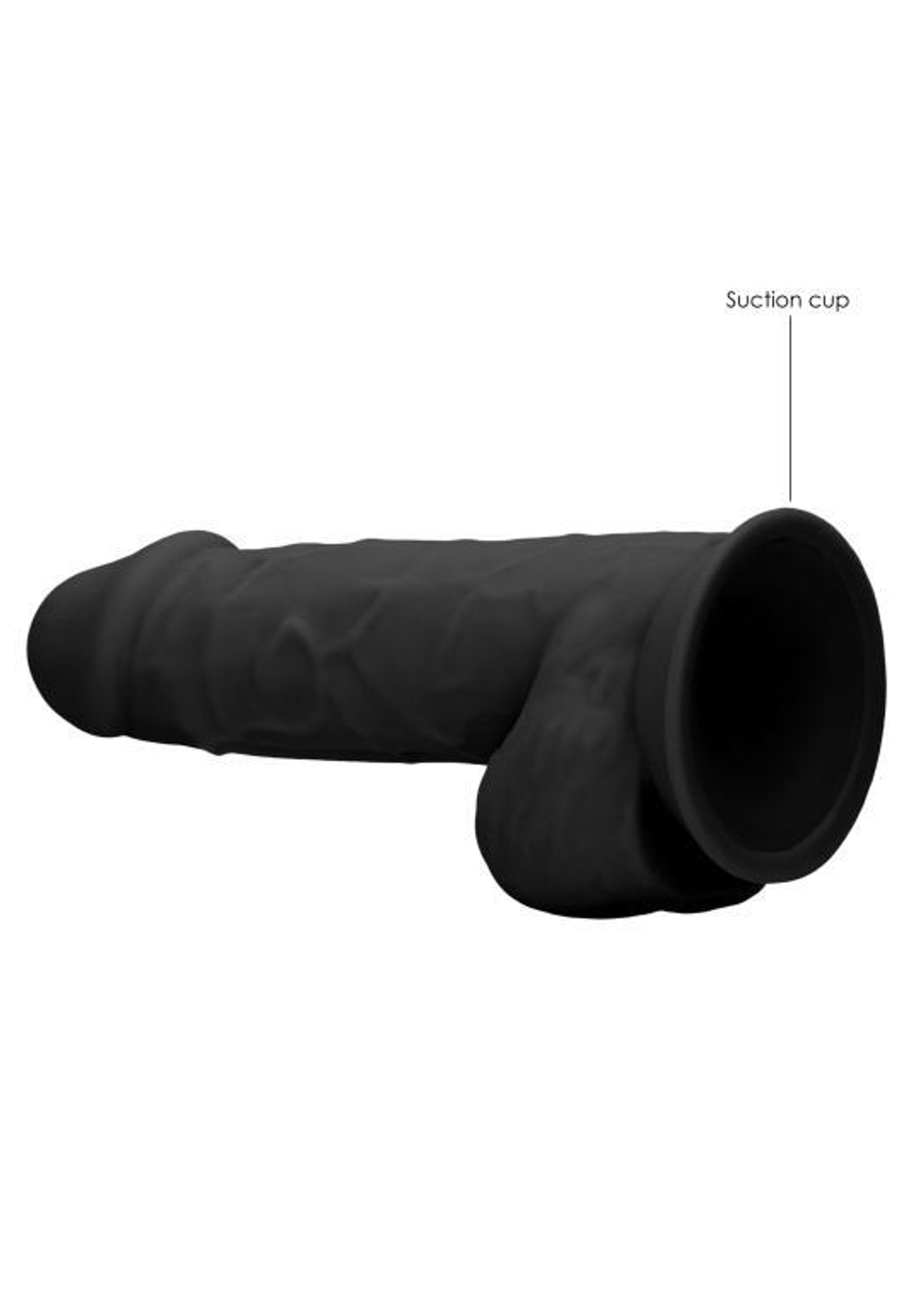 Черный фаллоимитатор realistic cock with scrotum