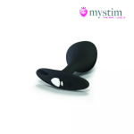 Черная пробка mystim rocking vibe s с возможностью подключения к электростимулятору - 9,7 см.