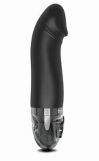 Черный вибратор с электростимуляцией real deal neal - 16,5 см.