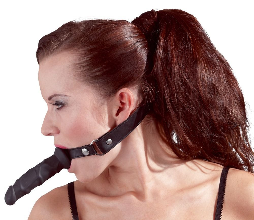 Кляп с наружным фаллоимитатором knebel mit dildo