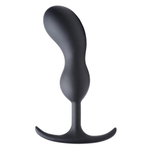 Черный массажер простаты с утяжелителями premium silicone weighted prostate plug