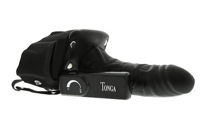 Мужской фаллопротез с вибрацией robotic male strap-on black - 17 см.