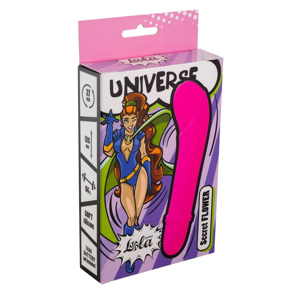 Розовый мини-вибратор universe secret flower - 12,6 см.