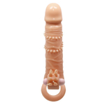 Телесная удлиняющая вибронасадка penis sleeve connor - 17 см.