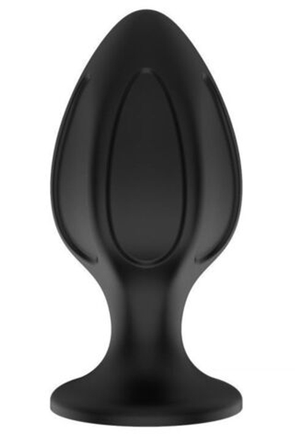 Силиконовая анальная пробка с вертикальными бороздками