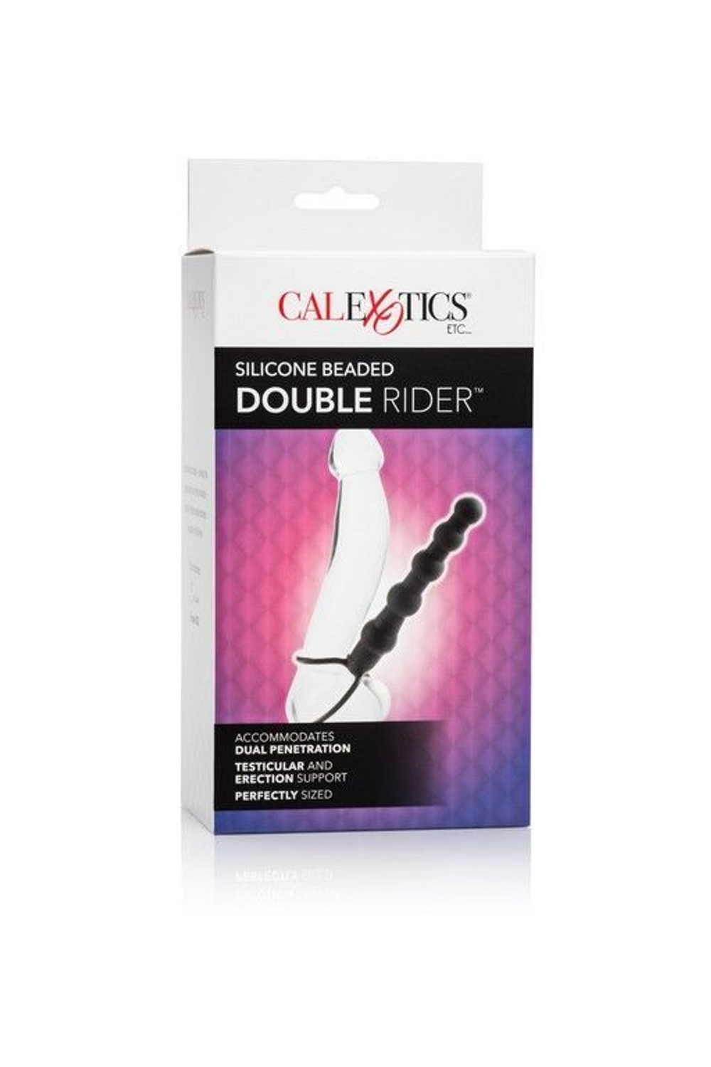 Насадка на пенис для двойного проникновения silicone beaded double rider - 14 см.