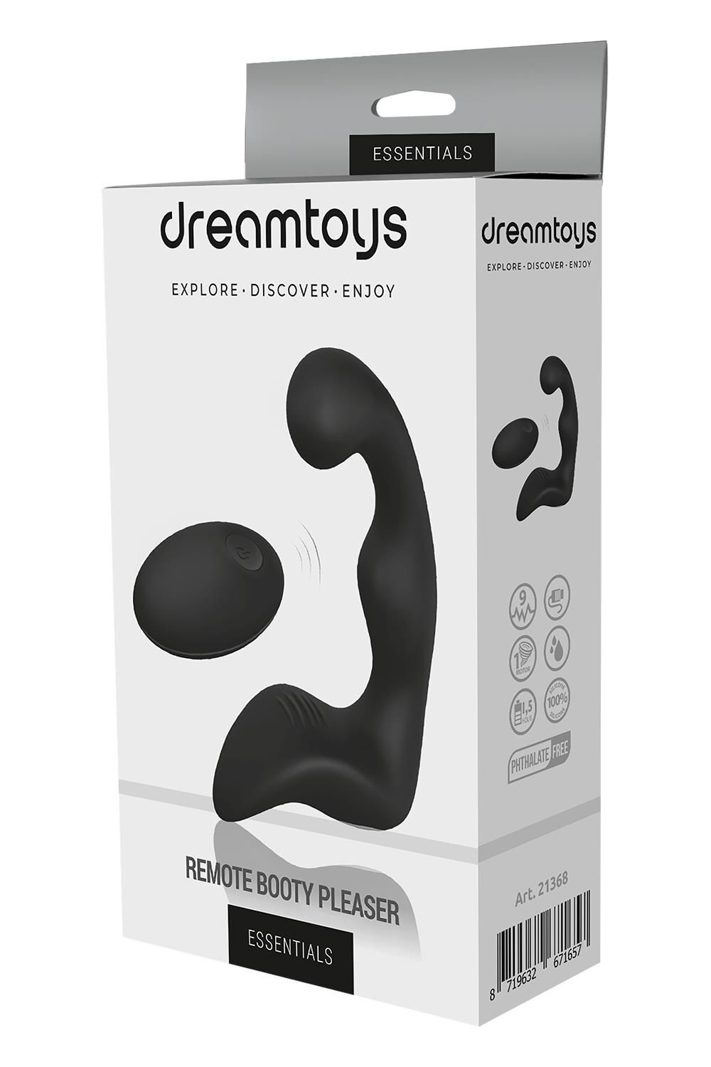 Черный вибромассажер простаты remote booty pleaser