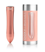 Розовая металлическая вибропуля doxy - 12 см.