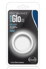 Белое люминесцентное эрекционное кольцо silicone glo cock ring